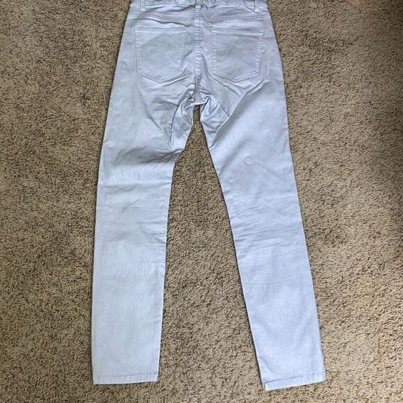 Boston Proper metallic coated ankle skinny jean pant Sz 4 - Picture 5 of 10